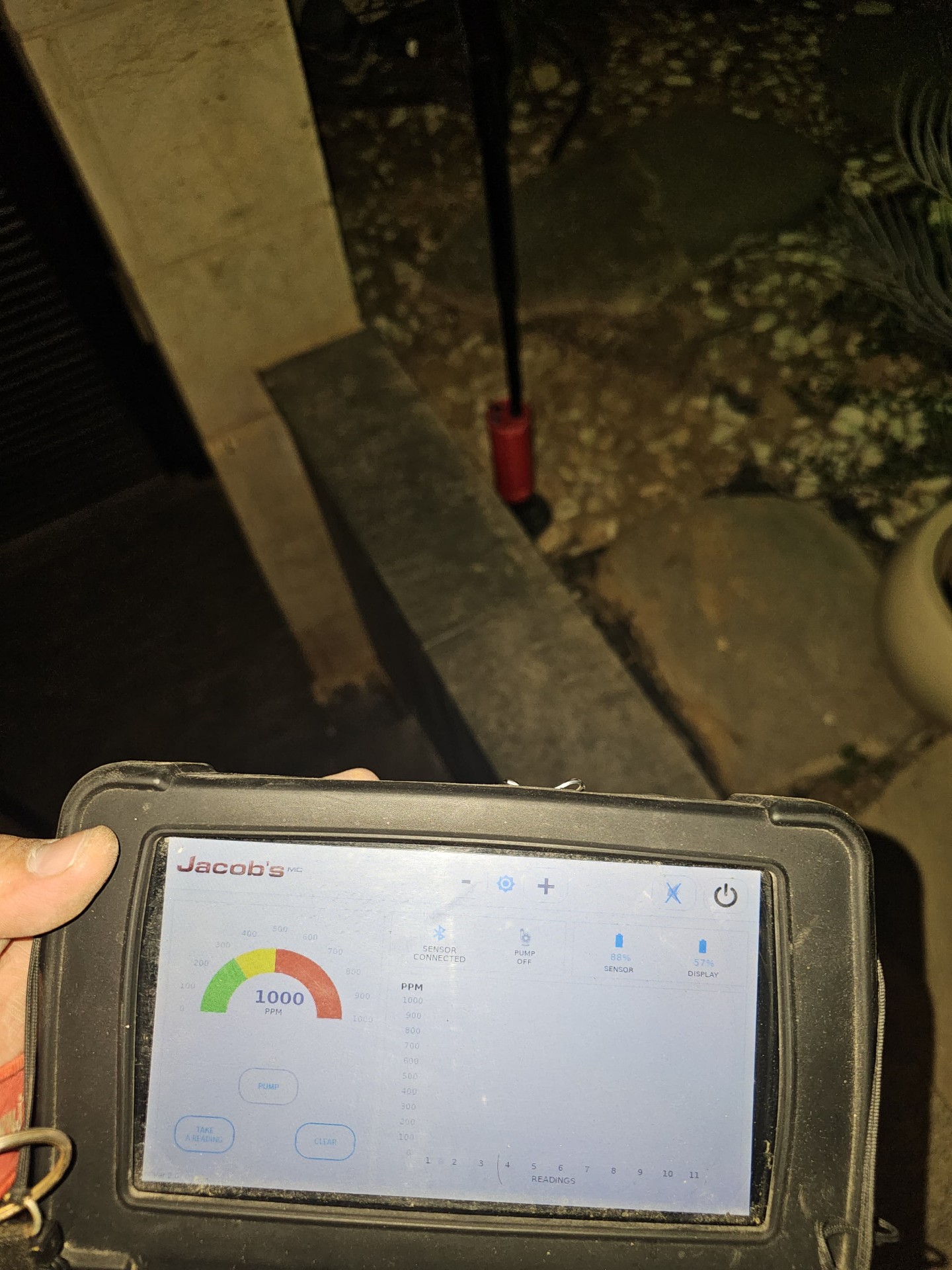 מכשיר גז עוקב לאיתור נזילות